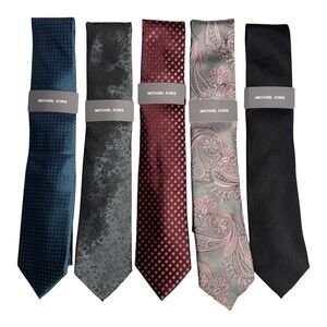 Michael Kors Necktie Lot of 5 Mens One Size Ties Various Colors and Patterns New
